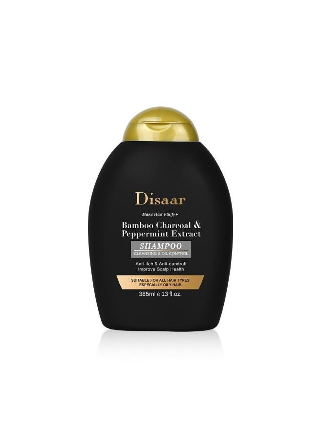 Make Hair Fluffy Bamboo Charcoal And Peppermint Extract Shampoo Anti Itch Anti Dandruff Improve Scalp Health 385 ML