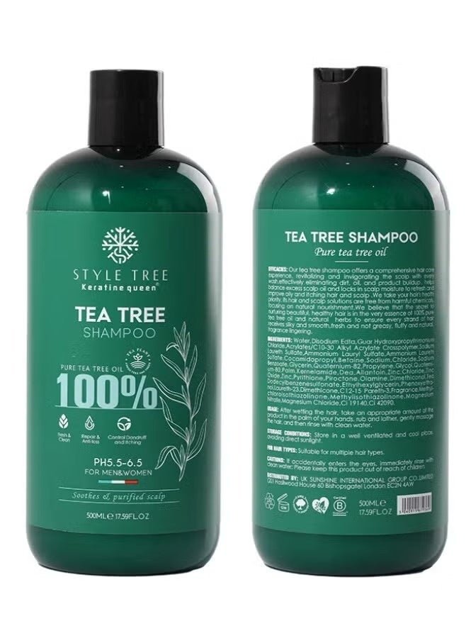 100% Natural Organic Rich Shampoo Tea Tree Cleansing and refreshing hair care