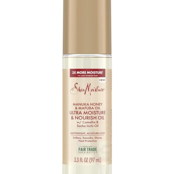 SheaMoisture Ultra Moisture & Nourish Oil Manuka Honey & Mafura Oil for Lightweight, Moisture-Lock, 3.3 oz