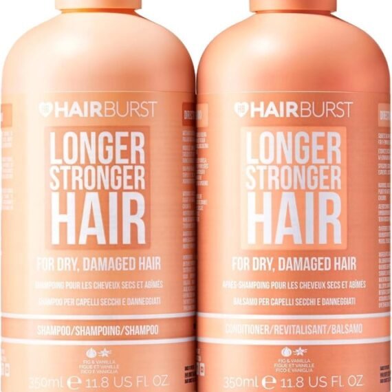 Hair Burst Moisture-Lock Shampoo & Conditioner – For Dry, Damaged, Color-Treated Hair – With B5, Almond Oil & Fig 350ml