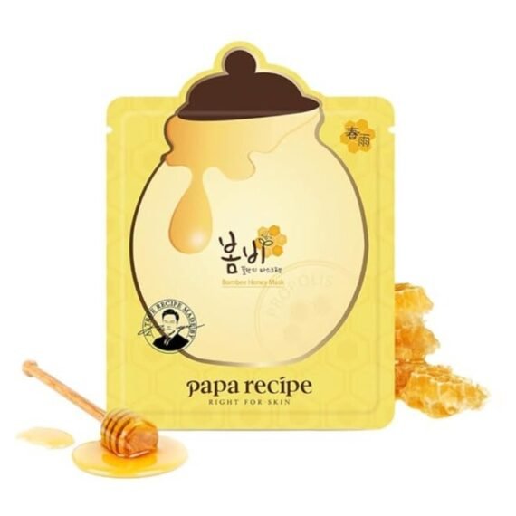 Papa Recipe Bombee Honey Mask Pack 25g * 10 sheets - Sheet Mask, Facial Skin Care, Deep Moisturizing Serum for Dry Skin - Korean Skin Care, K-Beauty, Ampoule Solidified, For radiant skin