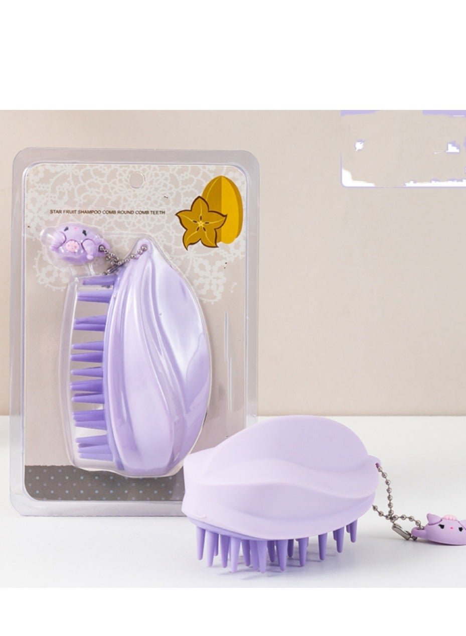 Hair Scalp Massager Shampoo Brush for Shower, Scalp Scrubber with Soft Silicone Bristles for Hair Growth & Dandruff Treatment, Wet Dry Oil Hair Massager for All Hair Types Purple