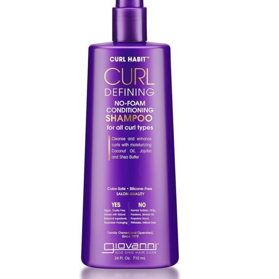 Curl Habit Curl Defining No Foam Conditioning Shampoo - Shampoo for Curly Hair, Curly Hair Products, Conditioning Shampoo, Helps Improve Curl Texture, Cruelty-Free, Silicone Free - 24 oz