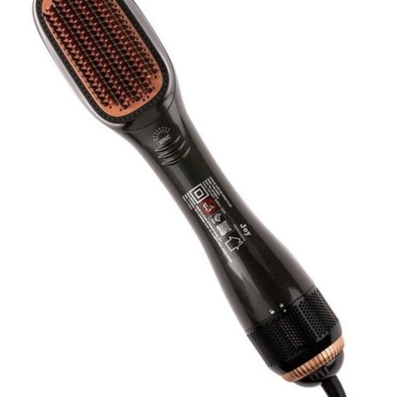 2 In 1 Professional Hair Dryer Brush and Straightener – Hot Air Styling Comb with Negative Ion Technology, Blow Dryer & Hair Styler Brush for Smooth, Frizz-Free Hair, Fast Drying & Straightening Tool for Women, Ideal for All Hair Types – Black/Pink