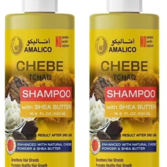 Shampoo for Silky Hair Growth Chebe Powder and Shea Butter Organic Shampoo for Women Curly Hair - Palm Oil Almond Oil Olive Oil Deep Scalp Nourishment Sulphate Parapen Free 500 ML 2 pcs