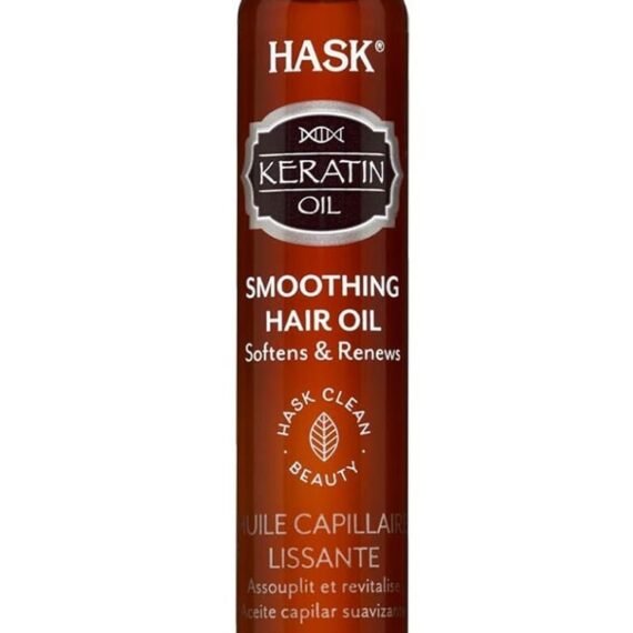 Hask Smoothing Keratin Protein Hair Oil Serum  18 ml  Provides Shine and Reduce Frizz  Free of parabens and alcohol