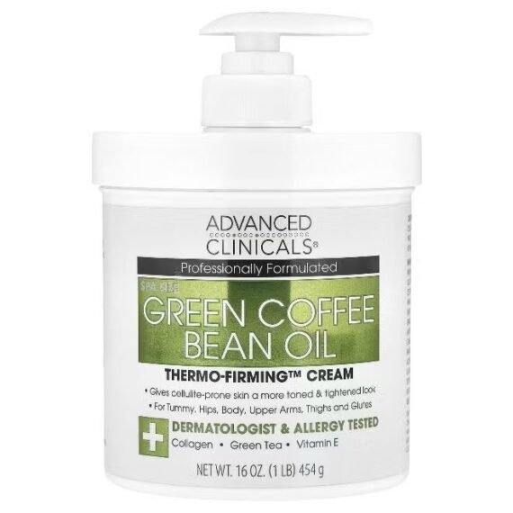 Advanced Clinicals, Green Coffee Bean Oil, Thermo-Firming™ Cream, 16 oz (454 g)