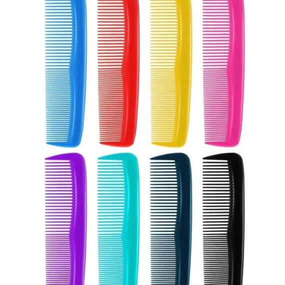 16 Pieces Colorful Hair Combs, Hair Combs Set Two End Plastic Fine Tooth Comb Mini Pearly Small Row Comb Hair Combs for Women and Men, Colorful Coarse, Fine Dressing Comb, 8 Colors