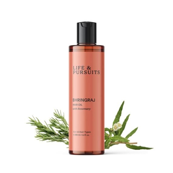 Life & Pursuits Bhringraj Hair Growth Oil 6.8 Fl Oz, Natural Ayurveda Scalp Therapy For Men & Women| Rosemary, Amla, Hibiscus, Tea Tree & Coconut| Reduces Itchiness & Dryness| Nourishes Damaged Hair