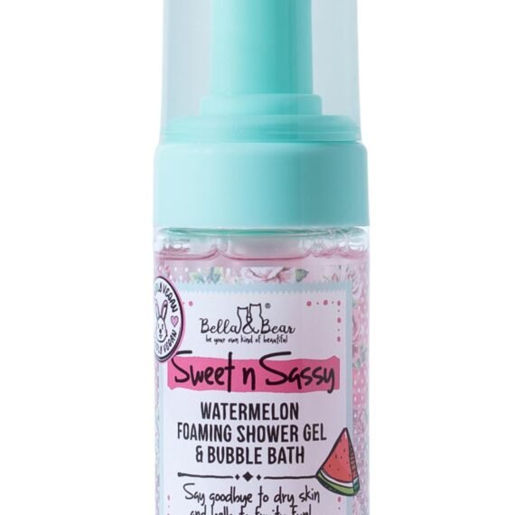 Bella & Bear Sweet 'n' Sassy Watermelon Foaming Shower Gel & Bubble Bath with Pump, Travel Size