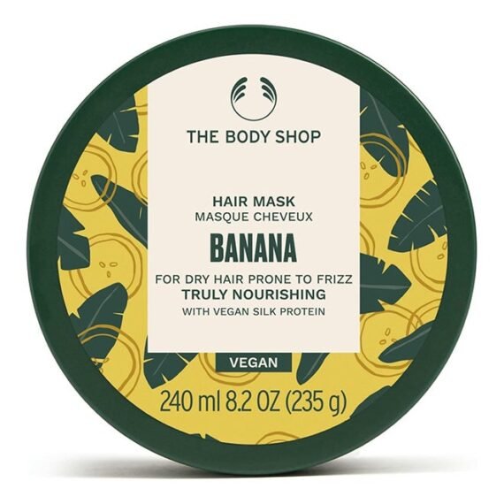Banana Truly Nourishing Hair Mask for Dry, Frizz-Prone Hair – Deep Conditioning Treatment with Organic Banana Puree, Shea Butter & Brazil Nut Oil, Repairs & Smooths Hair Without Weighing Down, 96% Natural, Vegan, 240ml