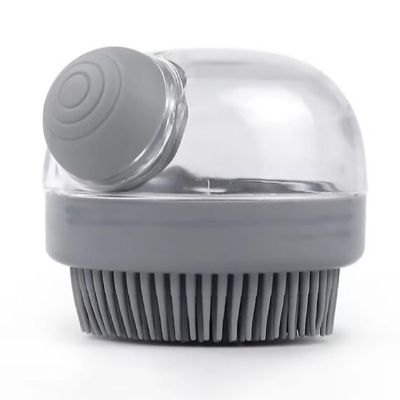Pet Bath Brush with Soap Dispenser - Silicone Bathing Brush for Cats and Dogs, Suitable for Short and Long-Haired Pets