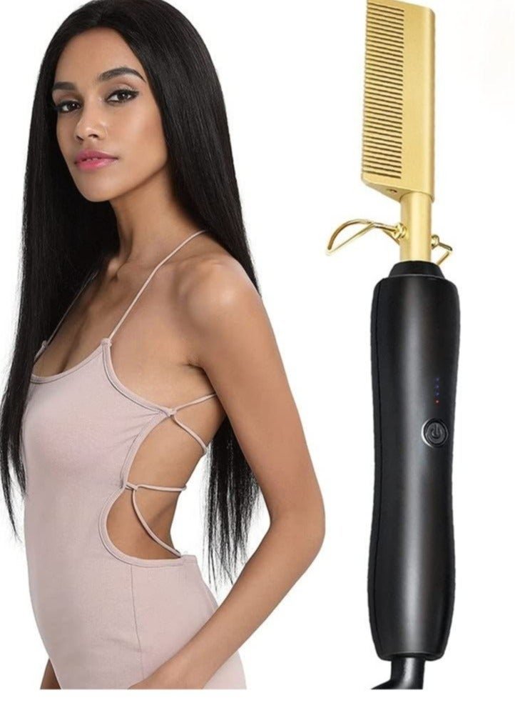 Hair Straightener Flat Irons Straightening Brush Hot Heating Comb Hair Straight Styler Corrugation Curling Iron Hair Curler Comb