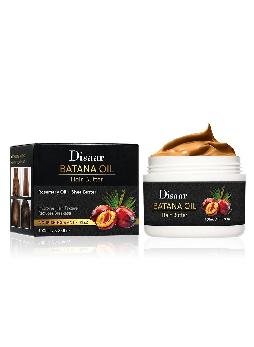 Batana Oil Hair Butter Rosemary Oil + Shea Butter Improves Hair Texture Reduces Breakage Nourishing And Anti Frizz 100 ML