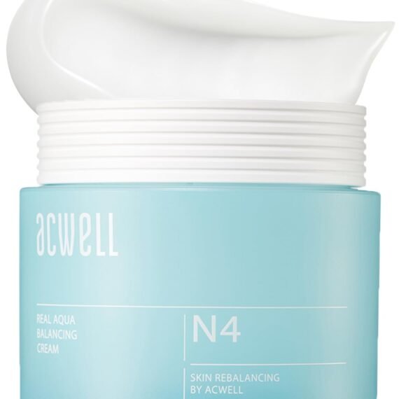 ACWELL Real Aqua Balancing Cream 1.69 fl.oz. - Moisturizing pH Balancing Face Cream, Soothing Skin Troubles and Redness for Sensitive Skin, Refreshing Gel Moisturizer, Improving Skin Texture