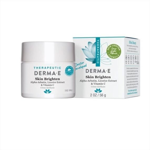 DERMA E Skin Brightening Cream – Lightening Cream for Dark Skin Spots – Natural Face and Body Brightener for Age Spots, Hyperpigmentation and Uneven Skin Tone, 2 oz