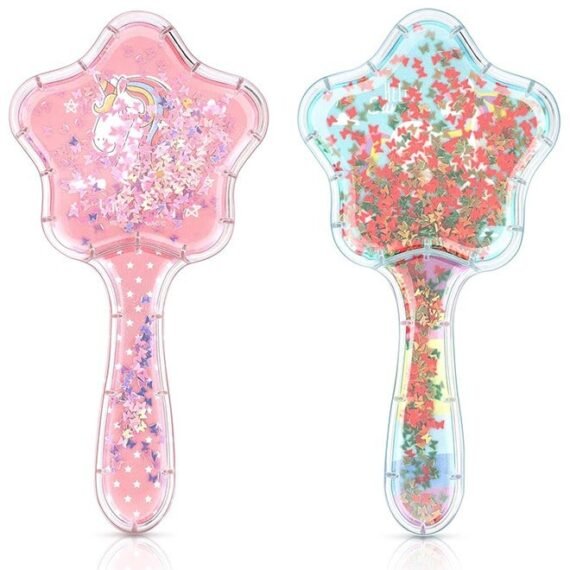 2 Pack Star Comb - Detangle Hair Brush Durable Paddle Hair Bursh Easily Glide Through Knots No Pull Panda Tangle Brushes for Women Girls to Smooth Thick Curly Thin Long Short Wet or Dry Hair