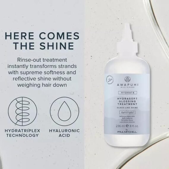 Awapuhi Wild Ginger by Paul Mitchell HydraSoft Glossing Treatment, For Glass-Like Shine, Ideal For All Hair Types, Especially Dry + Frizzy Hair, 8 fl. oz