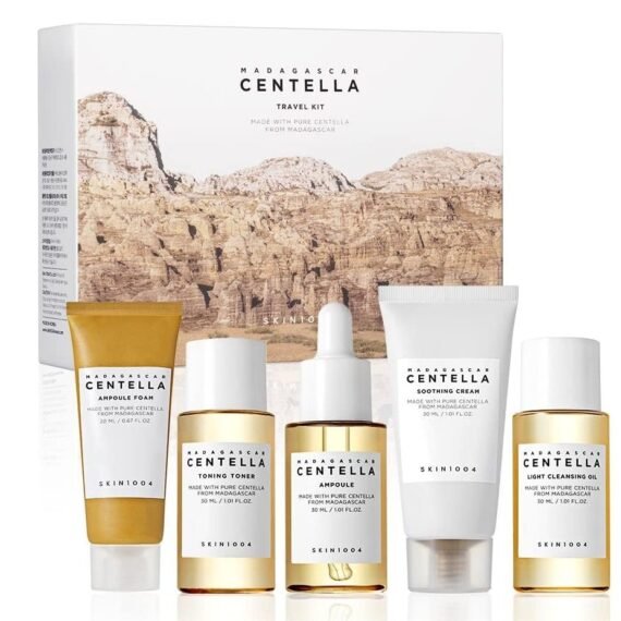 Madagascar Centella Travel Kit, Toner, Ampoule, Soothing Cream, Cleansing Oil, Ampoule Foam, Basic Skincare Box, Compact Size, Soothing Calming