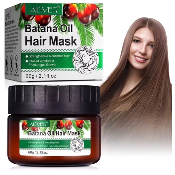 Batana Oil Hair Mask 60g Deep Repair Conditioning Batana Oil Strengthens & Nourishes Hair Oil Biotin Deep Treatment Hair Mask to Repair Dry Damaged & Frizzy Hair for All Hair Types