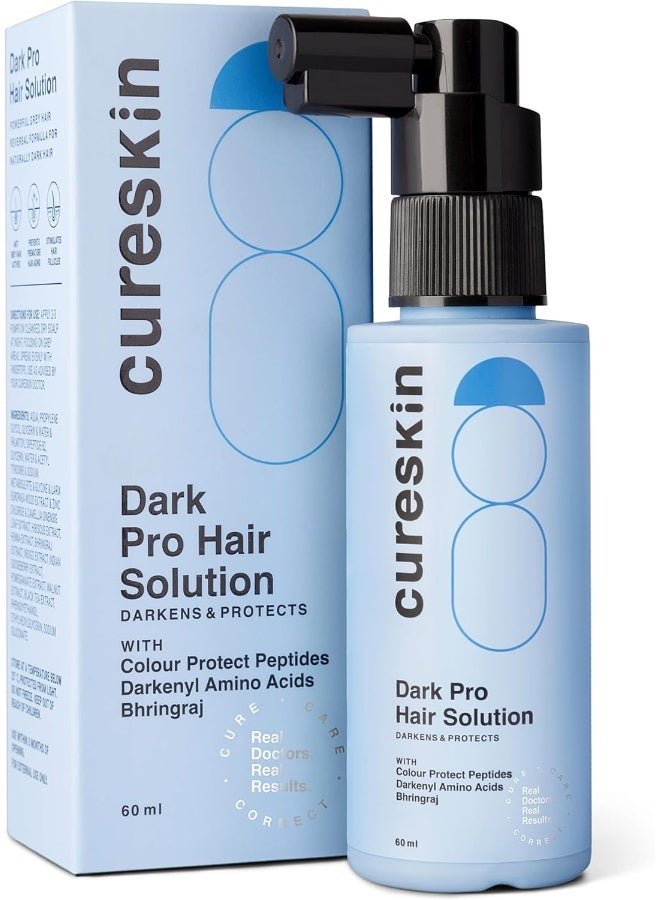Cureskin Anti Grey Hair Serum | Reverses & Limits Hair Greying | Dark Pro Hair Solution Natural Hair Darkener, 60 ml (Pack of 1)
