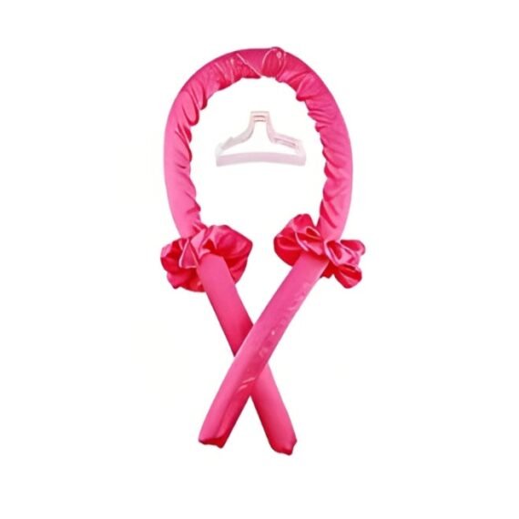 4-Piece Heatless Curling Rod With Headband Fuchsia