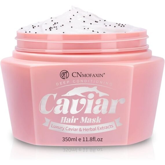Caviar Hair Mask, Enriched with Caviar Essence, Keratin, & Herbal Extracts for Ultimate Shine & Softness, Sulfate-Free Deep Conditioning Treatment for Dry or Damaged Hair - 350ml