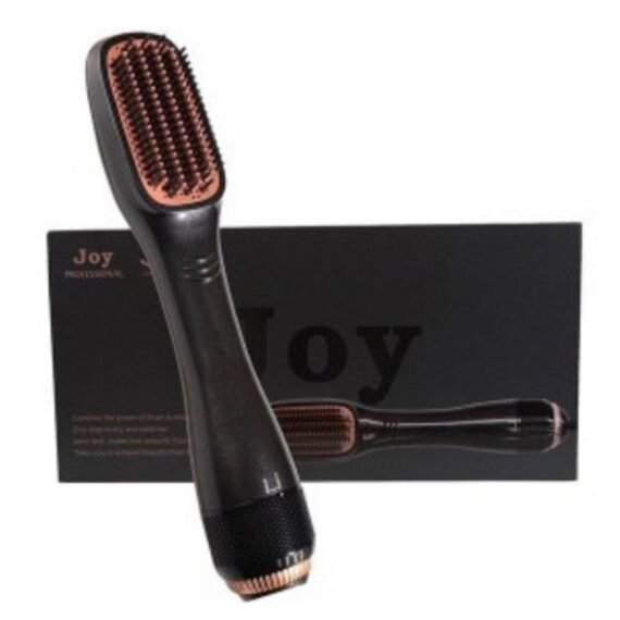 Hot Air Styling & Drying Brush – 2-in-1 Hair Dryer Brush with Volumizing & Straightening Function | Ionic Blow Dryer Brush for Frizz-Free Shine | Detangling Round Brush for Fast Dry & Smooth Finish | Black Hair Styler for All Hair Types