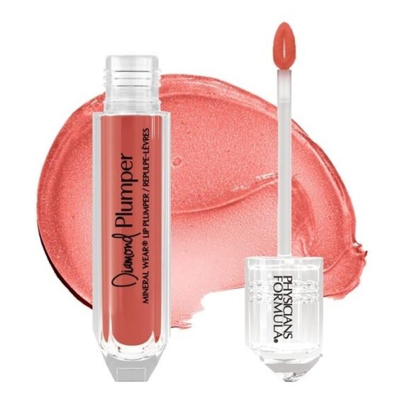 Mineral Wear Diamond Lip Plumper Gloss, Dermatologist Tested, Champagne Cushion Cut