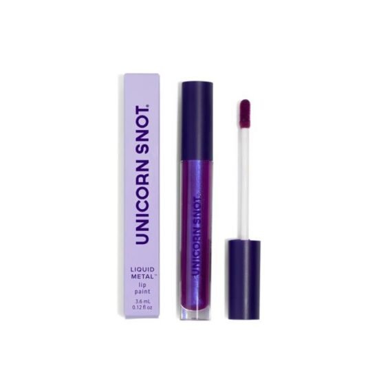Liquid Metal Lip Paint - Metallic Lip Gloss - Non-drying, Long-lasting Liquid Lipstick, Intense Pigment Color with Metallic Shimmer - Vegan, Cruelty-Free Makeup, Atomic Purple (Boom)