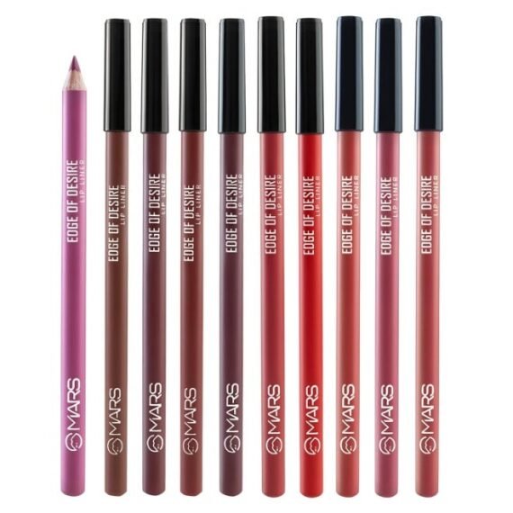 MARS Edge of Desire Lip Liner Set of 10 | One Swipe Smooth Application | Long Lasting & Travel Friendly Lip Pencil | Multicolor (Set-A) (1.4g x 10)