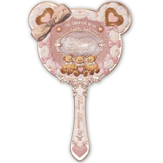 The Sweetie Bear Collection Hand Mirror – Creamy Pink Cute Heart Cookie Design