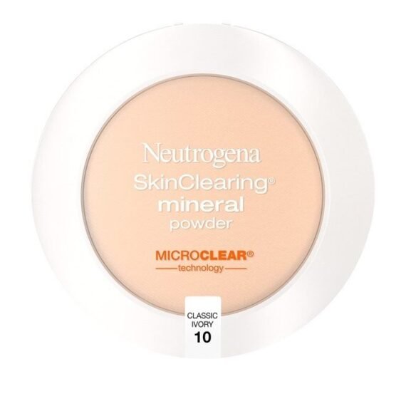 SkinClearing Mineral Acne-Concealing Pressed Powder Compact, Shine-Free & Oil-Absorbing Makeup with Salicylic Acid to Cover, Treat & Prevent Breakouts, Classic Ivory 10,.38 oz