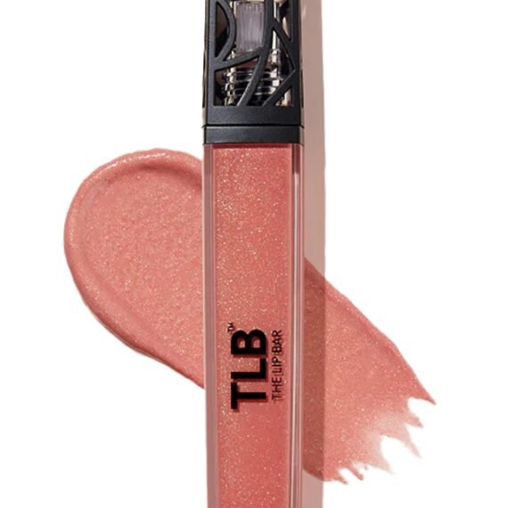 The Lip Bar - Lip Gloss, Baddie (Shimmer Pink) - Gloss Up Sheer Finish - Smooth, Not Sticky Formula - Moisturizing Coconut Oil, Olive Oil, Argan Oil & Vitamin E - Vegan & Cruelty Free - .30 fl oz