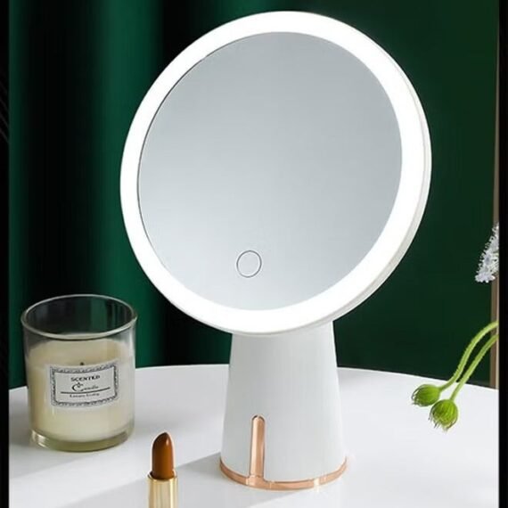 Women Luxury Multifunctional Makeup Mirror LED Table Lamp Home Small Student Dormitory Desktop Lighted Makeup Comb Makeup Mirror
