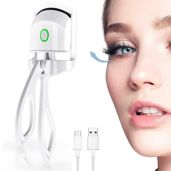 Heated Eyelash Curler USB Rechargeable Electric Eyelash Curler with Eyelash Separator Partial Precision Eyelash Curler 2 Heating Modes Long Lasting Natural Curling Eye Lashes