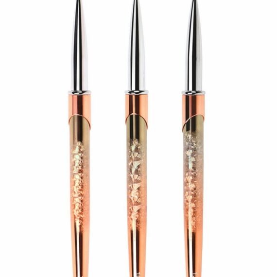 Nail Art Liner Brushes UV Gel Painting Nail Art Design Brush Unique Texture Metal Handle Nail Drawing Pens Detail Brush 3D Nail Art Brush 7mm 10mm 13mm 3pcs