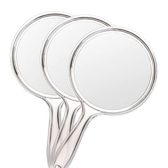 3pcs Double Sided Handheld Vanity Mirror 1X/3X Magnifier with Handle
