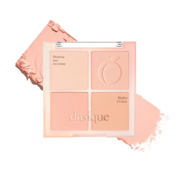 Dasique Blending Mood Cheek #03 Peach Blending l Vegan, Cruelty-Free l 4 Blendable Shades in Lightweight, Long-lasting, Smooth Powder