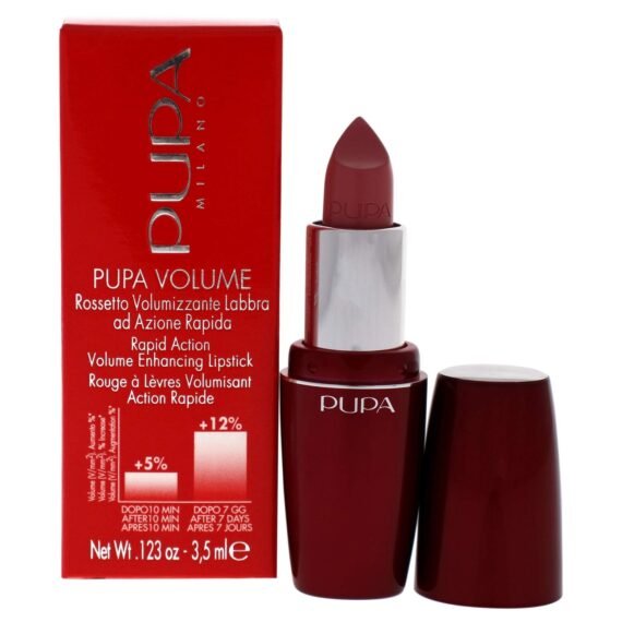 Pupa Milano Volume Enhancing Lipstick - Bright And Defined Lips - Smooth, Super Creamy And Comfortable Texture - Combats Flaking And Discomfort - Rapid Action - 101 Nude Rose - 0.123 Oz