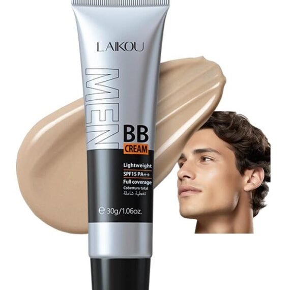 Men BB Cream SPF 15 PA++, Full-Coverage Foundation & Concealer, Mens Face Moisturizer Cream Evens Skin Tone, Oil Control and Cover Flaws, Natural Finish for All Skin Types, Natural 240