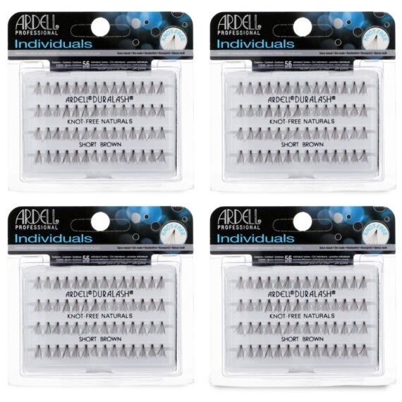 Ardell Individual Lashes, Lash Extensions - Short, Brown, Natural Look DIY Lash Clusters, Easy Application for Cluster Eyelash Extension Effect, 4 Pack