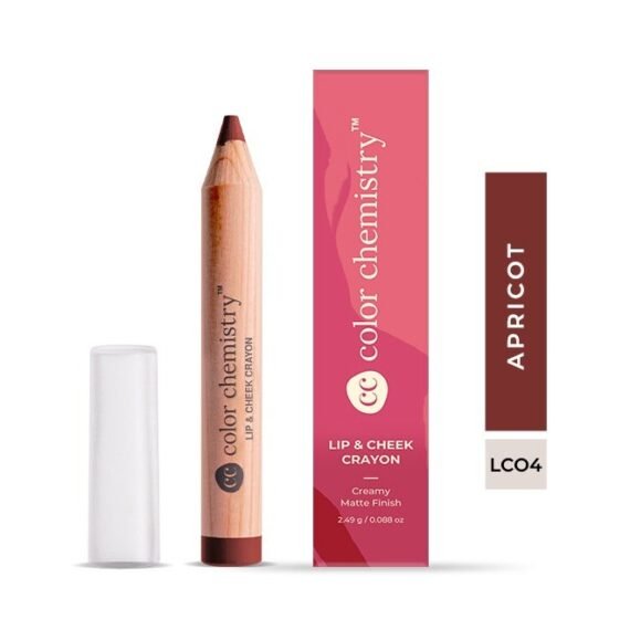 Color Chemistry Apricot Lip And Cheek Crayon - 2.49 g, Vegan, Ultra-Matte, Non-Drying, Pigmented And Long-Stay Lipstick, Multi-Use Lip Crayon