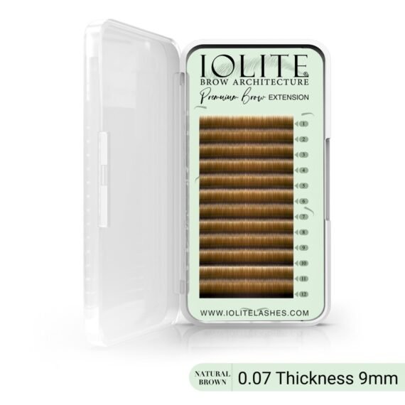 Premium Eyebrow Extension  Brow-I ; False Eyebrows in Tray -Brow Extension 0.07T Thickness ; Length - 8mm, 9mm, Mix - Natural Brown - 9mm