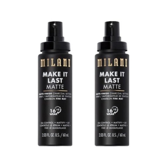Make it Last Matte - Matte Finish Charcoal Setting Spray - Cruelty-Free Makeup Primer and Setting Spray for Oily Skin - Long Lasting Finishing Spray - 2 Pack