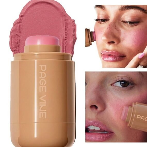 Pocket Blush - Long Lasting Smooth Lipstick Blush Stick, Matte Highly Chroma Blusher Paste, Waterproof Blusher Cream #01
