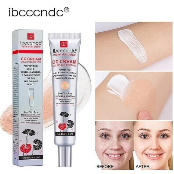 Color Correcting CC Cream With Centella, Multi-Purpose Skin Tone Adjusting CC Cream Concealer Full Coverage, SPF 25 Sunscreen Moisturizing Pre-Makeup Primer Brightening For Mature Skin (LIGHT)