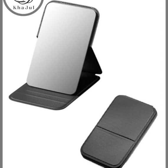 Pocket Mirror, Portable Folding Compact Makeup Mirror for Quick Touch-ups on the Go (Black)