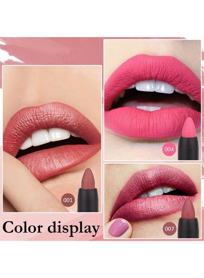 3 Colors Moisture Smooth Longwear Lipstick Pack Set, Matte Color Stick Ultimate Lip Crayon for Makeup Collection - Nourishing Lipstick with a Matte Finish Waterproof Velvet Lipgloss Lip Stain (01# 04#