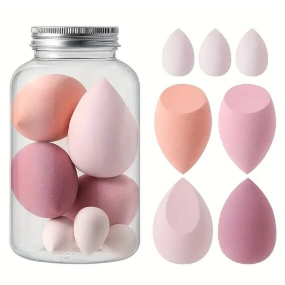 7 Pcs Makeup Sponge Beauty Blender Set with Storage Box, Soft Wet and Dry Use Blender Sponge For Liquid Cream and Powder
